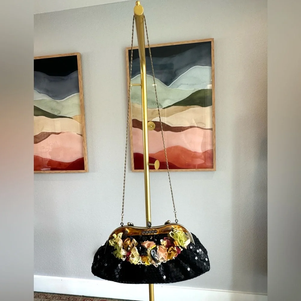 Vintage Sequined Floral Handbag